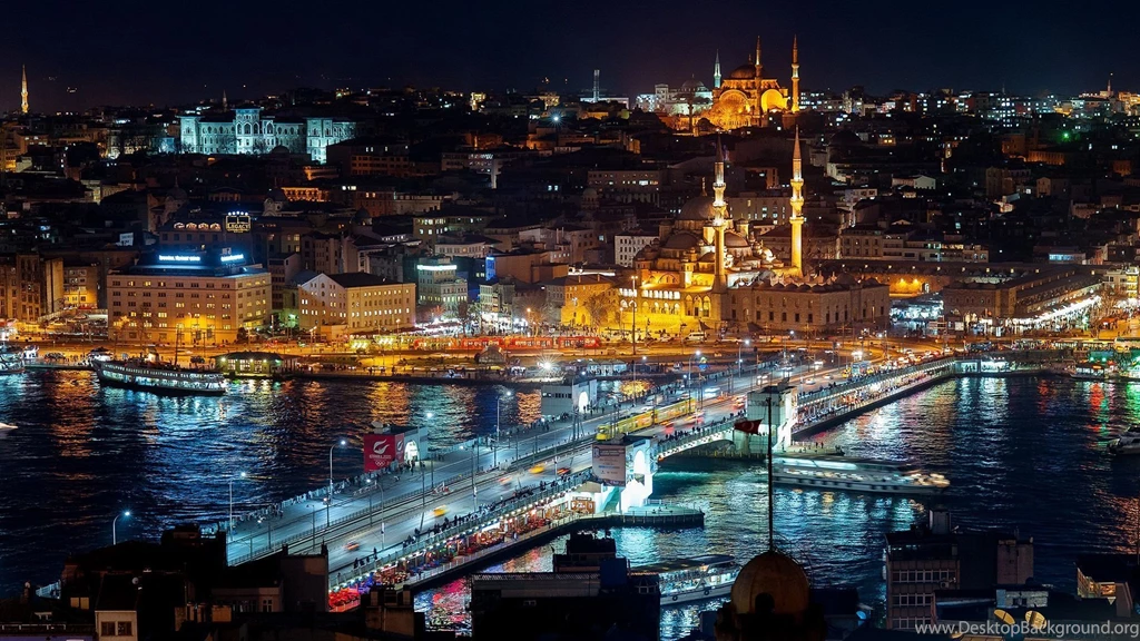 Lights, Istanbul, Night, Bosphorus, City, Turkey