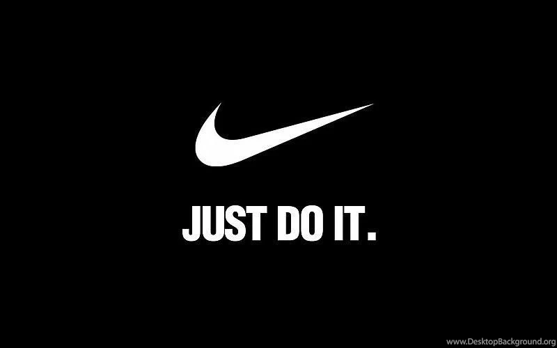 Nike Just Do It White Logo On Black Backgrounds Free Desktop ...