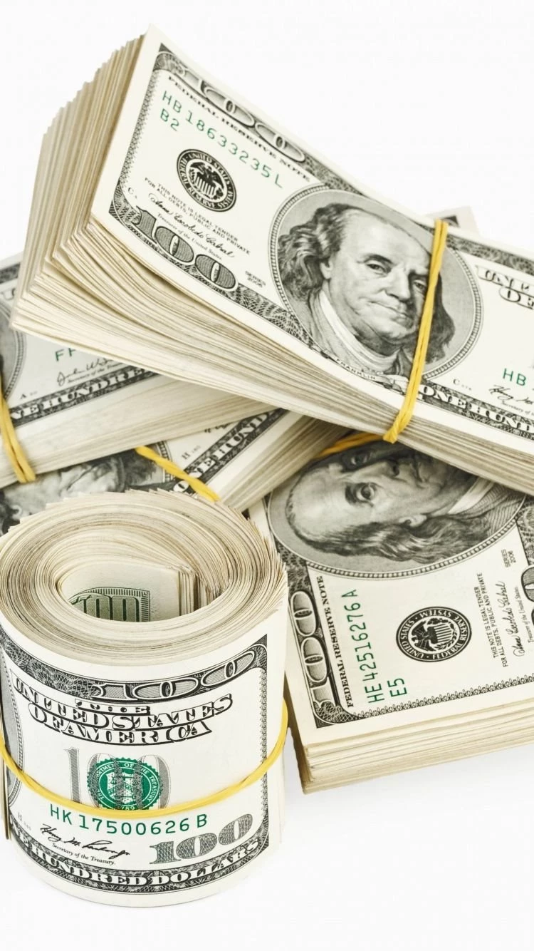 Download Wallpapers 750x1334 Dollar, Money, Pack, White Backgrounds ...