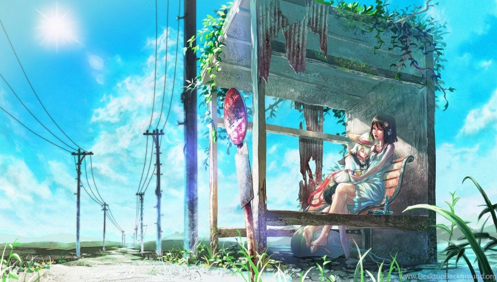 Japan, Hot Summer, Sun, Blue, Sky, Stop, Waiting