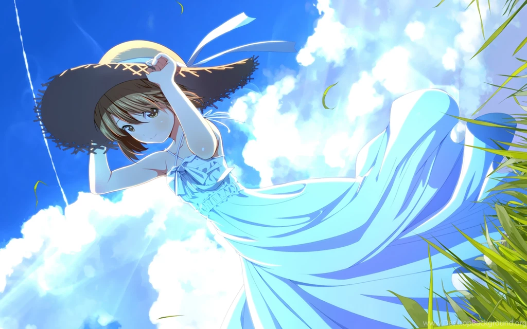 Anime girl wear a beautiful blue dress summer time_5120x3200.jpg