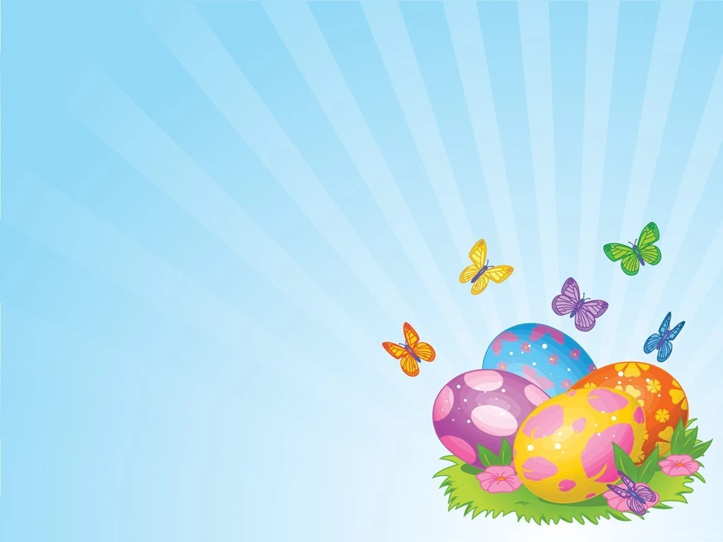 Yellow Easter Eggs Powerpoint Templates Aqua / Cyan, Green ...