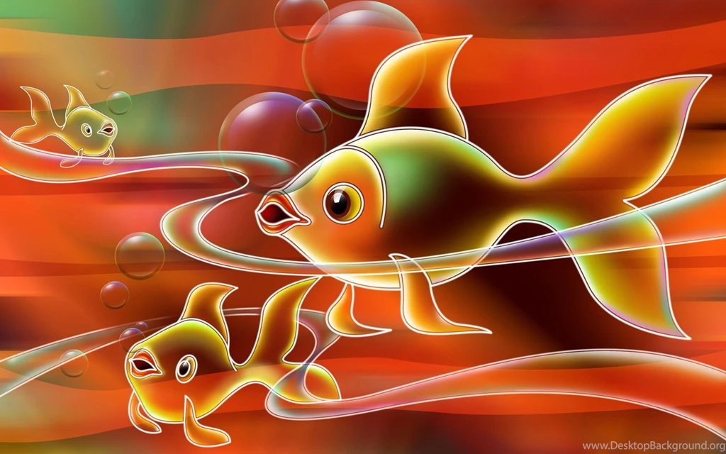 Abstract 3d Gold Fish Free Other Images Laptop Backgrounds ...