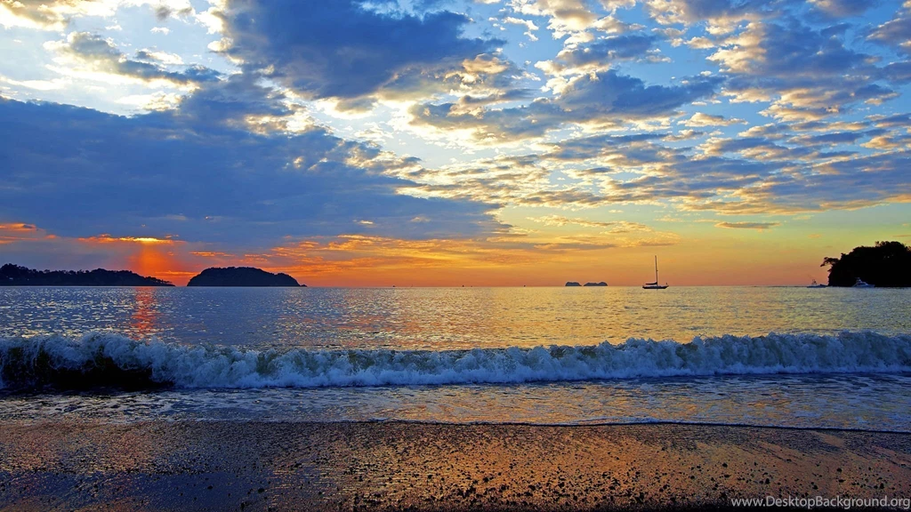 Wallpapers Of Colorful Sunset In The Guancaste, Costa Rica   Beach ...