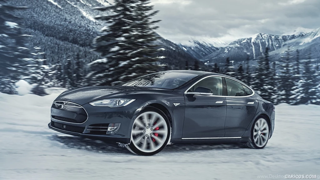 2015 Tesla Model S P85D In Snow Front