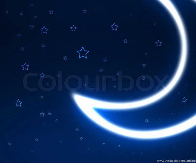 Night Sky Backgrounds With Moon And Stars Stock Photo