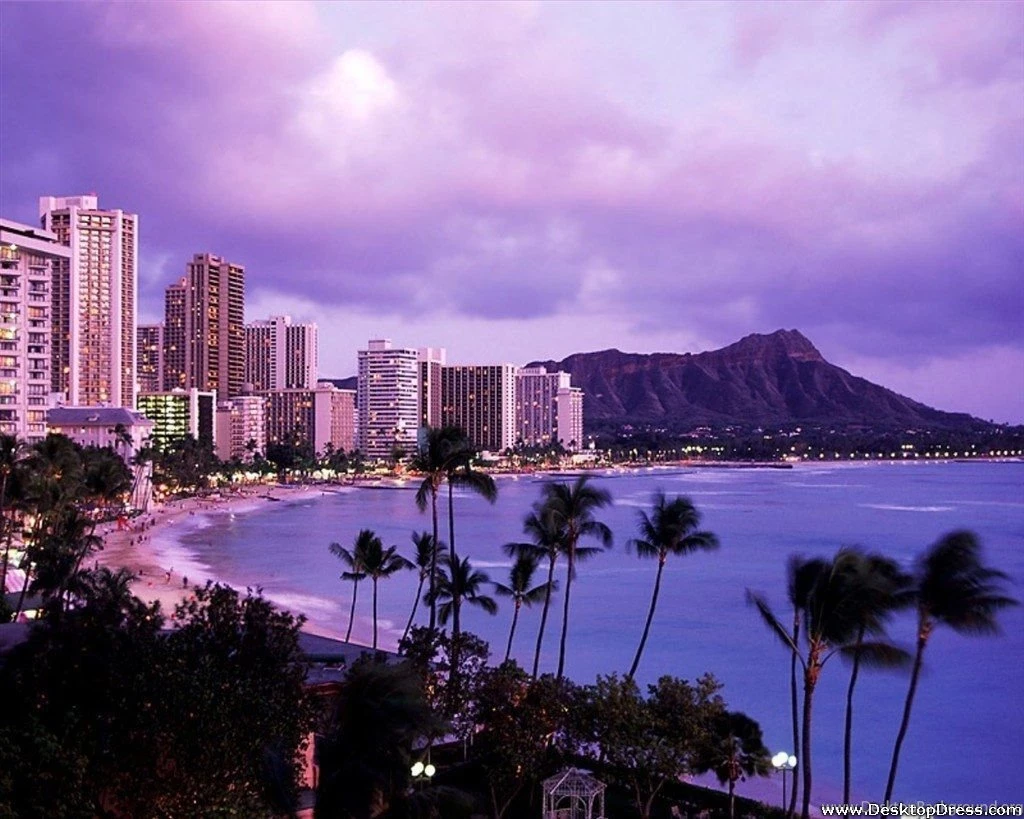 Desktop Wallpapers » Natural Backgrounds » Waikiki Beach, Honolulu ...