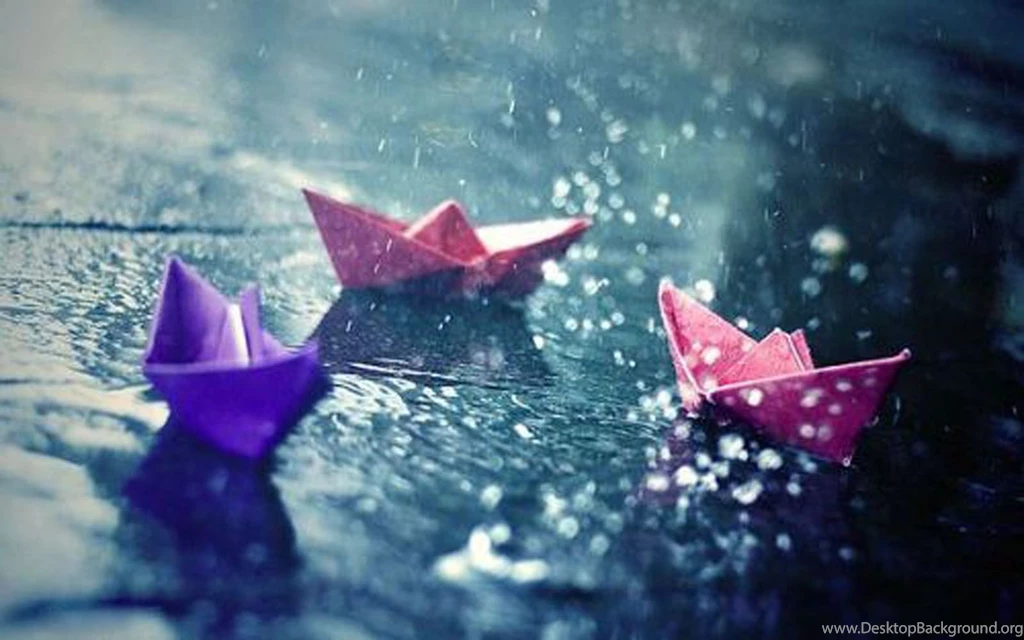 Rain Paper Boat Wallpapers Desktop