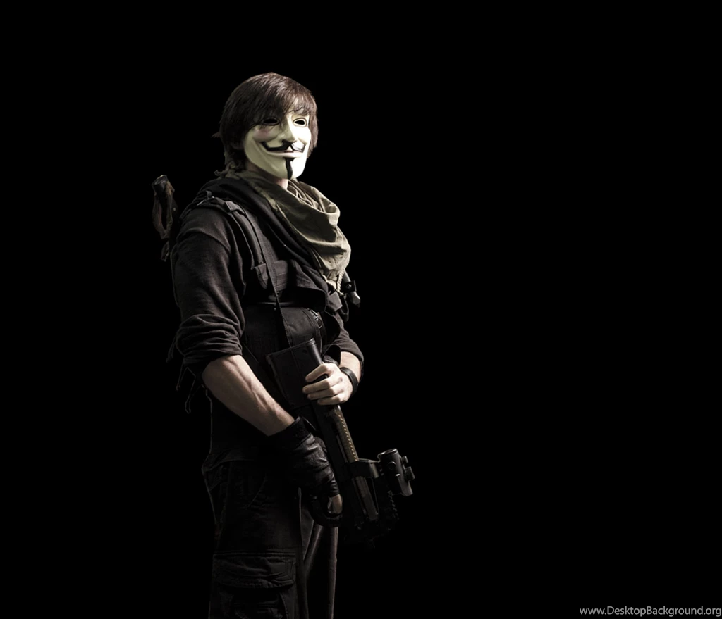 Anonymous, Guns, P90, Masks, Guy Fawkes :: Wallpapers