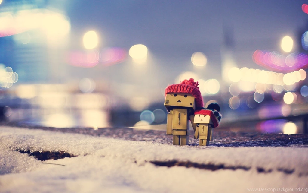 Download Wallpapers 3840x2400 Danbo, Winter, Cardboard Robot, Caps ...
