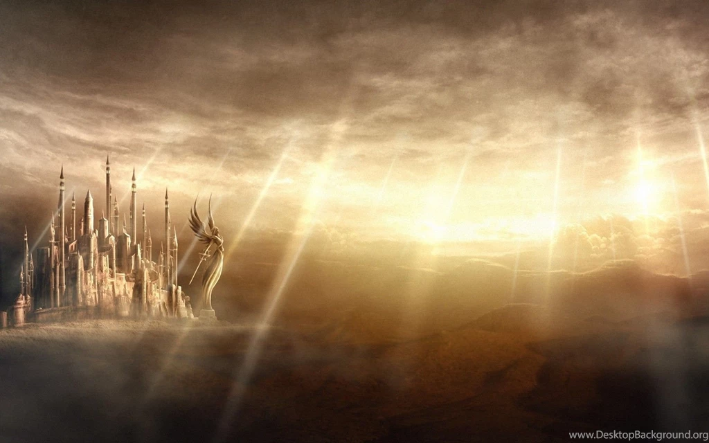 Fantasy Castle City Cities Angels Angel Wallpapers