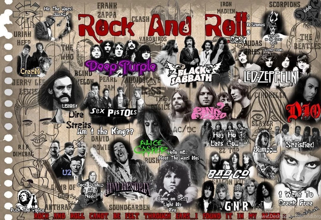 Rock N Roll Collage   Wallpaper.