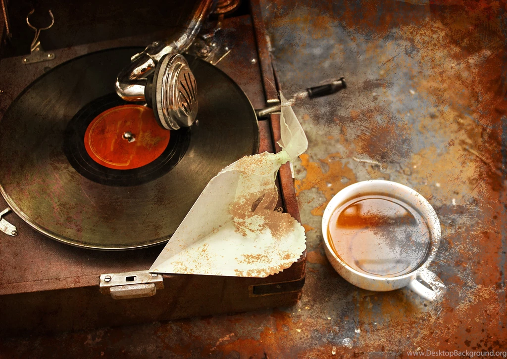 Download Wallpapers Grunge, Grunge, Vinyl, Record, Player, Cup ...