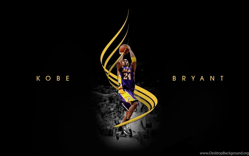American Basketball Player Kobe Bryant In Black Backgrounds ...