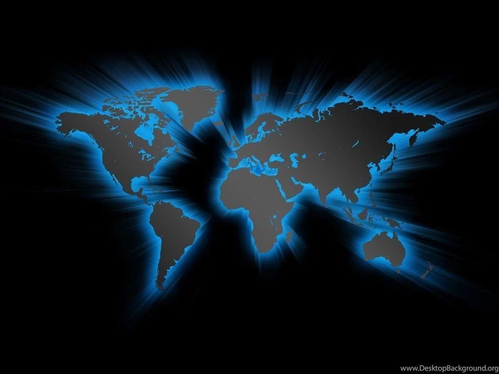 Blue earth world map ppt backgrounds powerpoint Skinial Tattoo ...