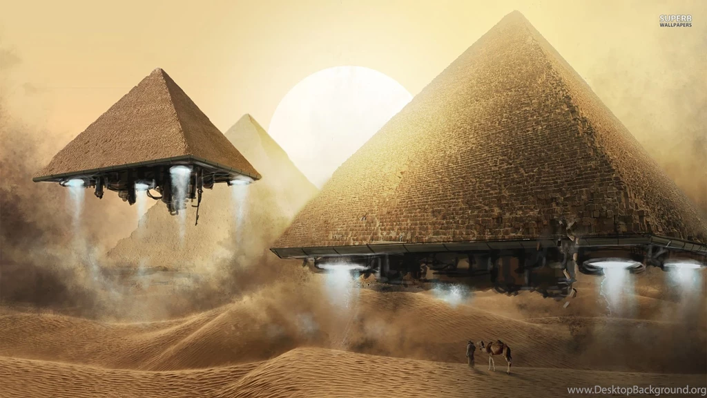 Pyramid Spaceships Wallpapers Fantasy Wallpapers