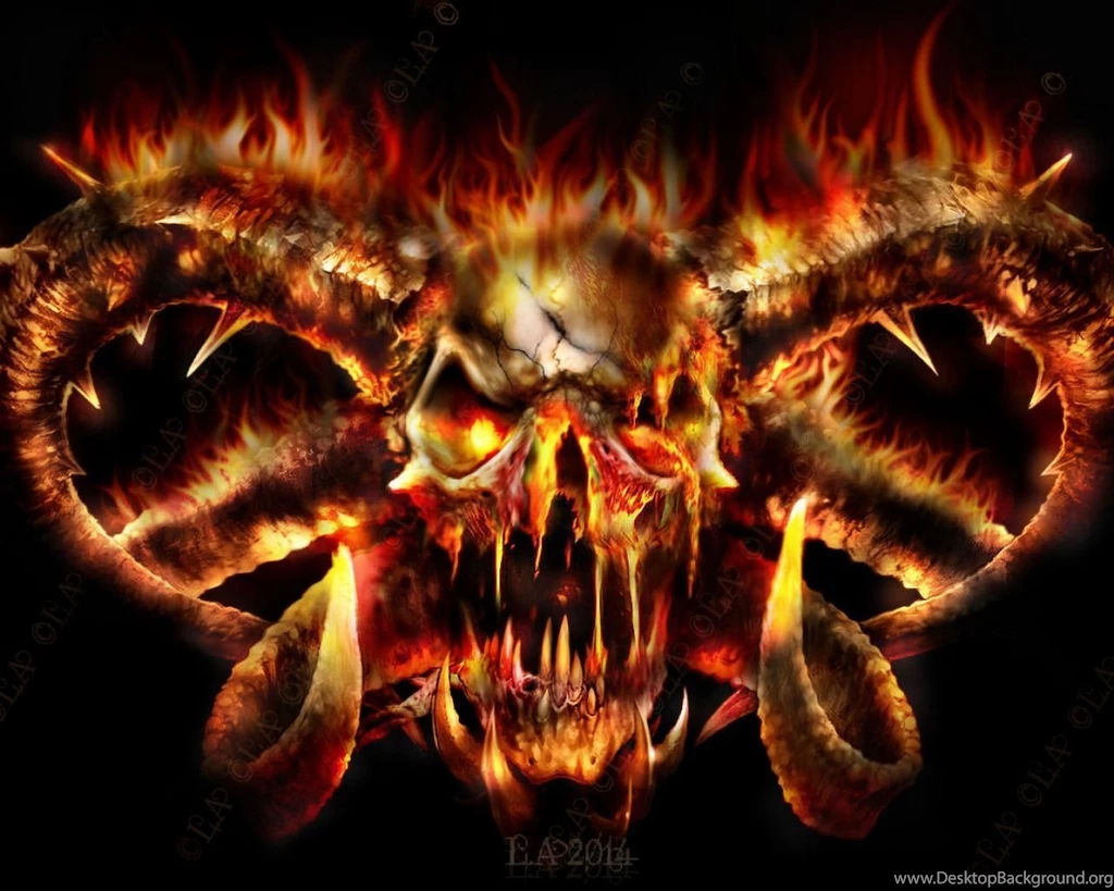Skull On Fire Computer Wallpapers, Desktop Backgrounds