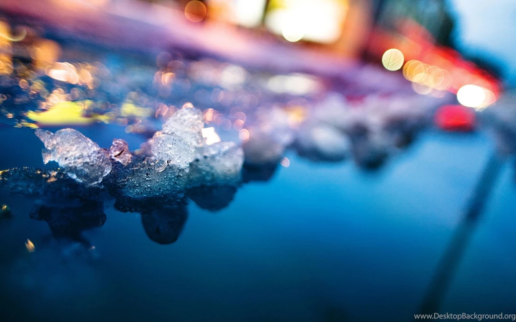 Ice Snow Melting Depth Of Field Blurred Wallpapers