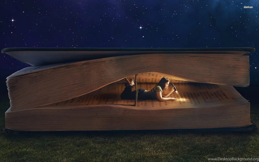 Girl Reading A Giant Book Wallpapers   Digital Art Wallpapers