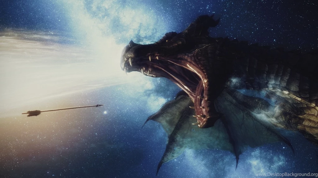 Wallpapers The Elder Scrolls V: Skyrim Dragon In The Mountains ...