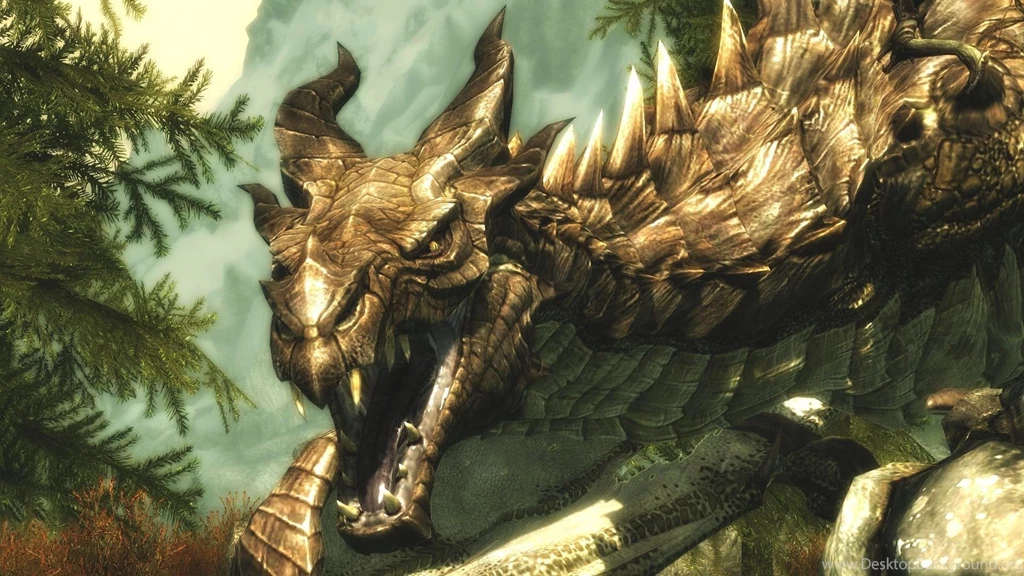 Skyrim Dragon Beautiful HD Images 1920×1080 Resolution