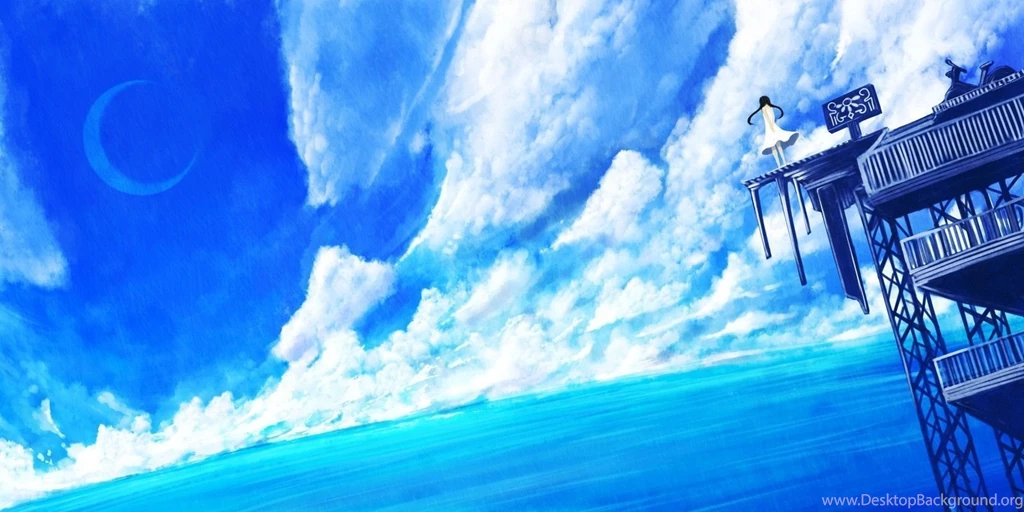 Blue Anime Scenery Wallpapers