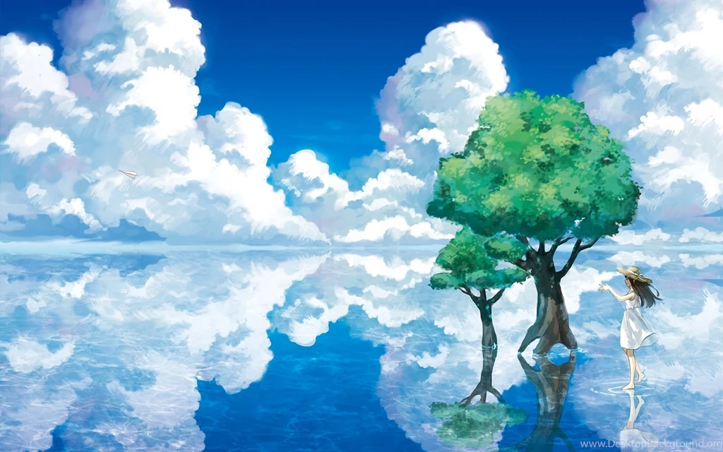 Blue Sky Anime Scenery Wallpapers