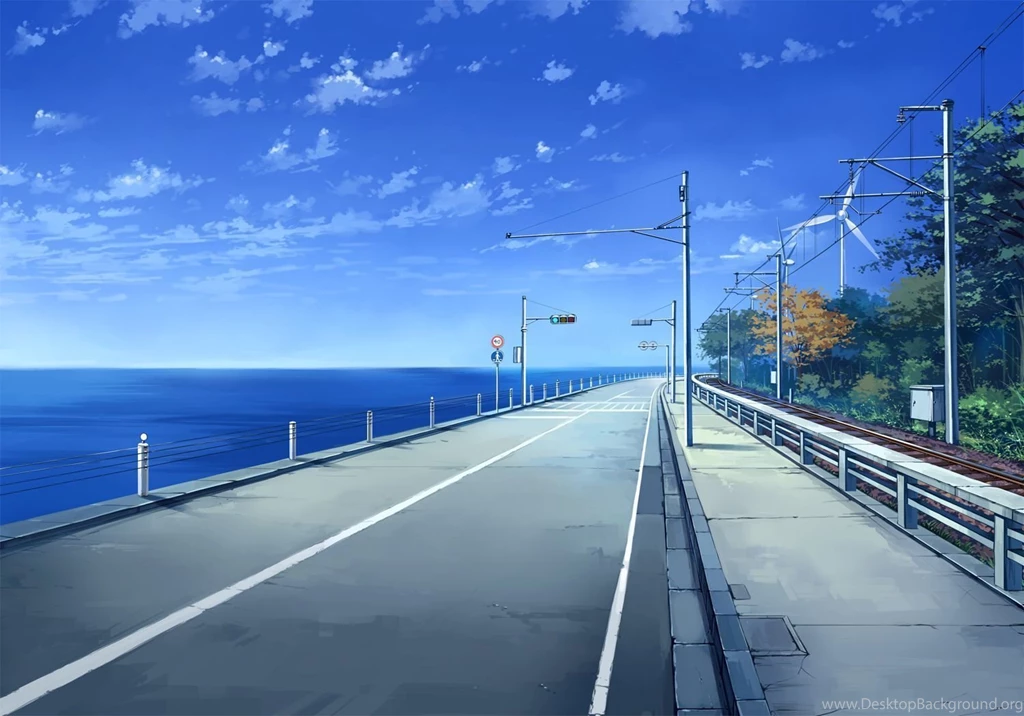 Blue Anime Scenery Wallpapers