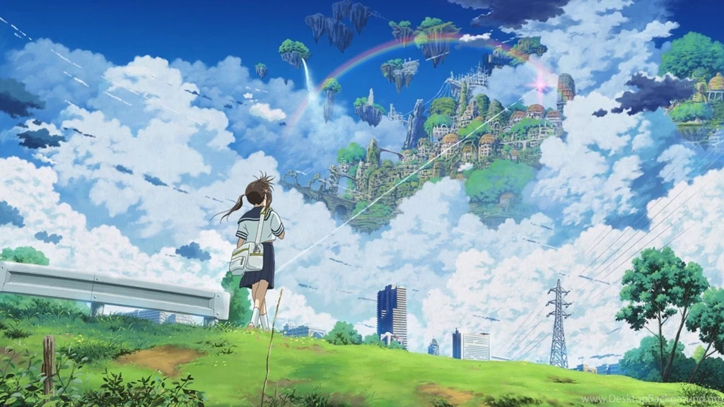 Blue Anime Scenery HD Wallpapers