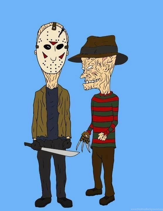 HORROR ART – BEAVIS & BUTTHEAD AS JASON & FREDDY... JUST WHEN I ...