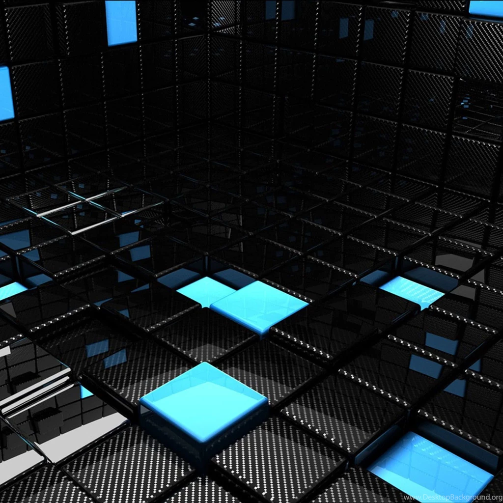 3d – Black Cube Chamber / HD iPad Wallpapers