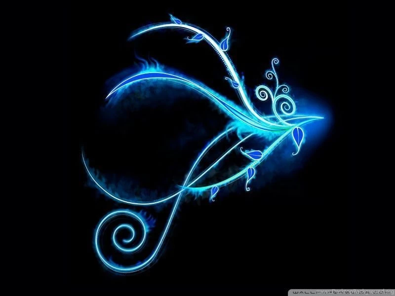 Blue Neon Light Swirls HD Desktop Wallpapers : Widescreen : High ...