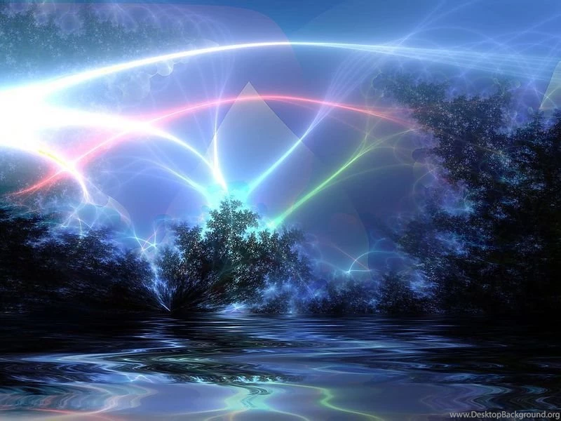Psychedelic Lighting Nature Lake Abstract