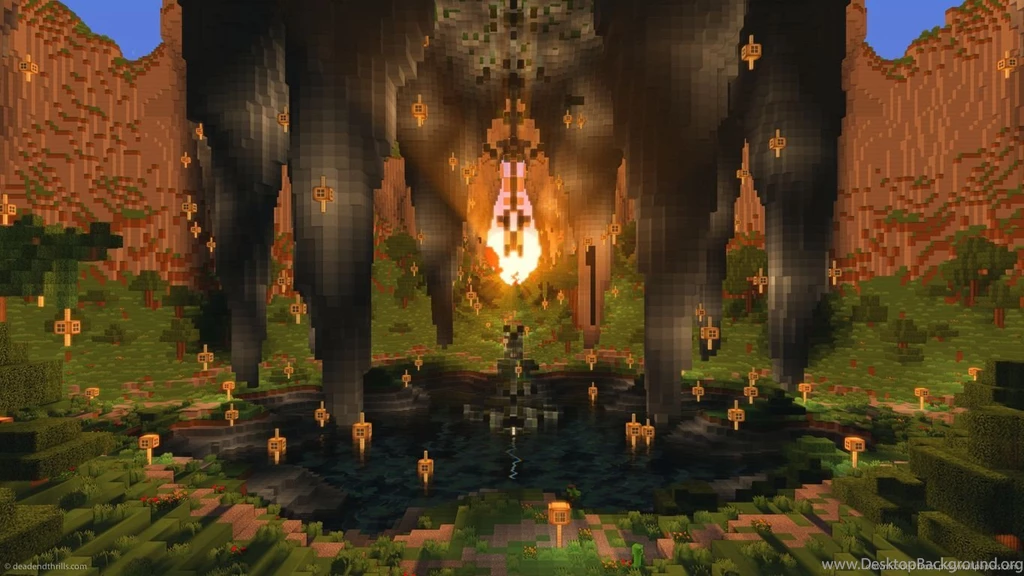 Download 1366x768 Minecraft In The Temple Wallpapers