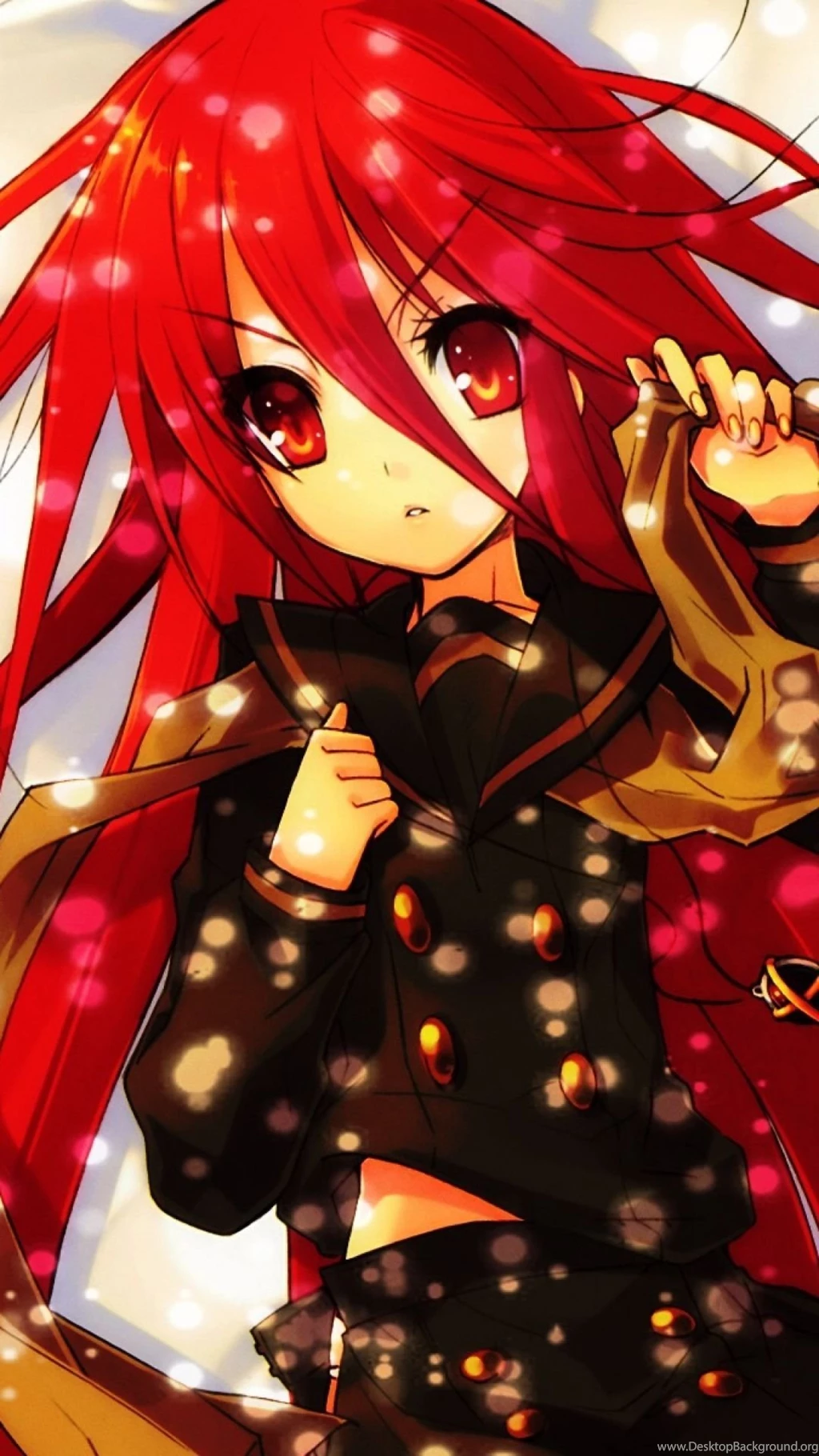 Download Wallpapers 1080x1920 Anime, Girl, Hair, Red, Scarf, Snow ...