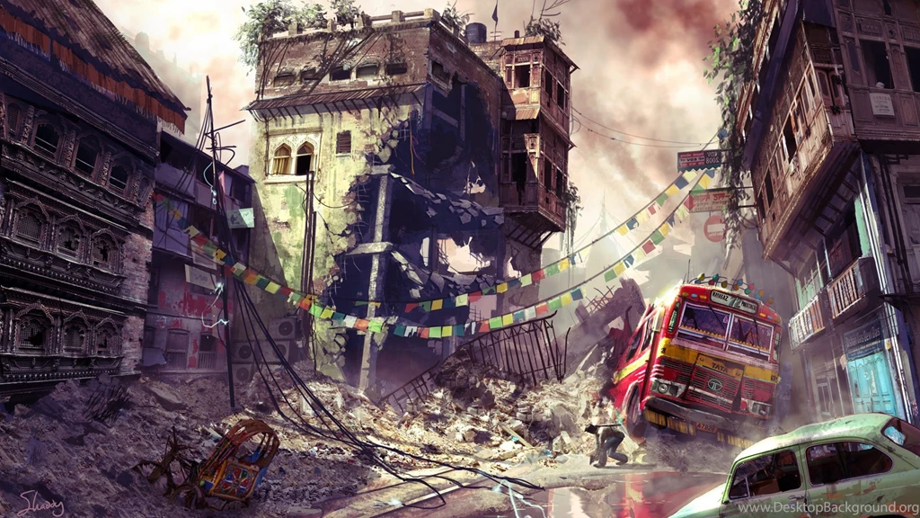 Download Wallpapers 3840x2160 Uncharted, City, Bus, Car ...