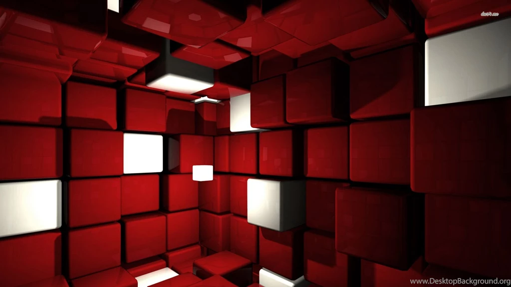 Red And White Cube Room Wallpapers 3D Wallpapers