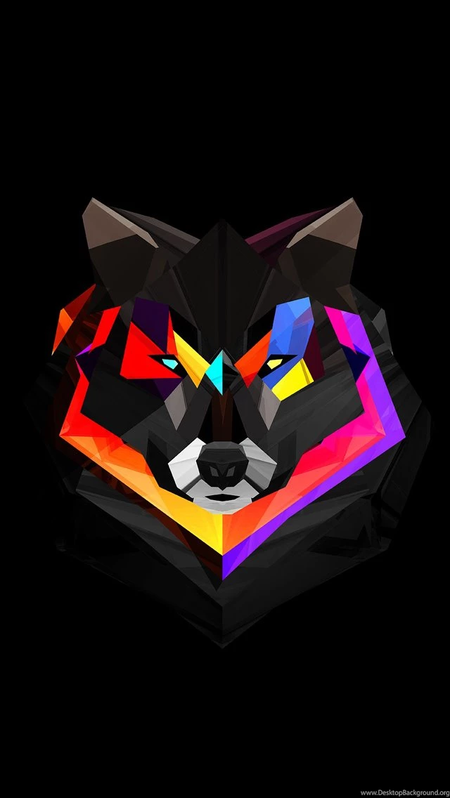 Techno Wolf iPhone 5 Wallpapers (640x1136)