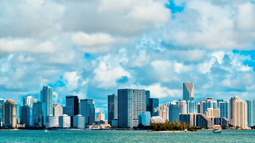 Miami Usa America Sky Clouds Buildings Flats Florida Florida ...
