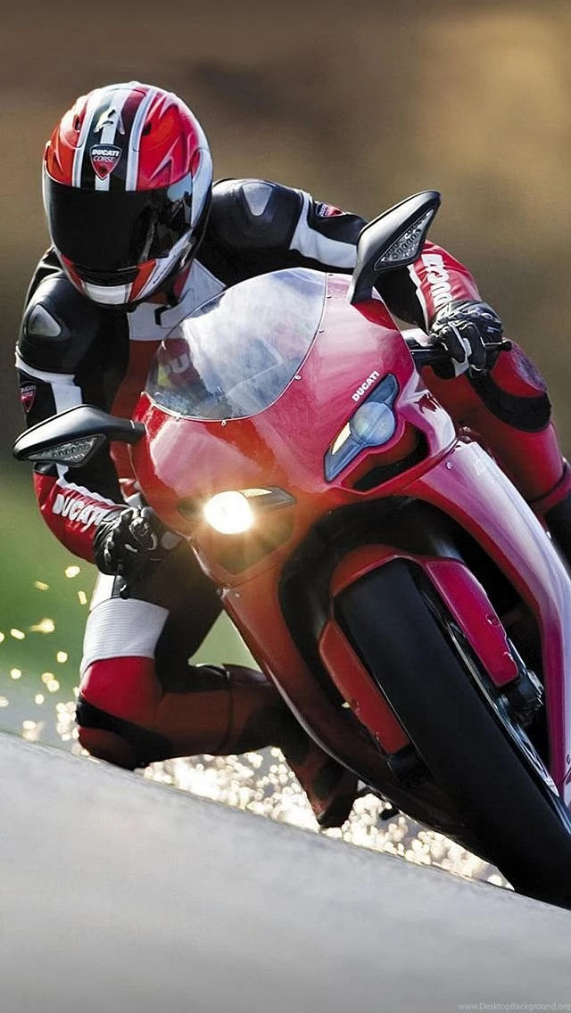 Red Ducati Racing Bike iPhone 5 Wallpapers (640x1136)