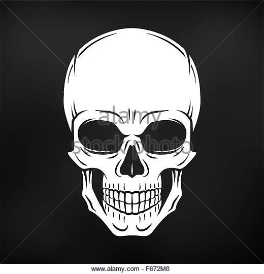 Danger Skull Vector On Black Background. Jolly Roger With ...