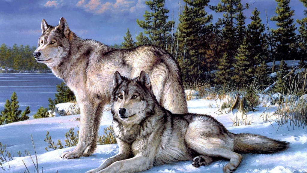 Pair Of Wolves Wallpapers 1019977
