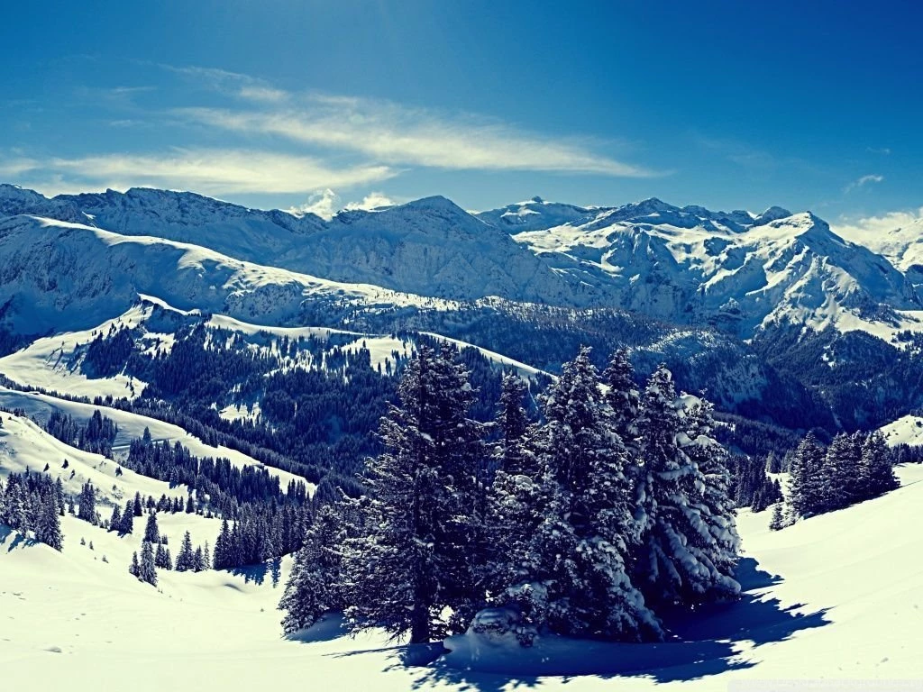 Winter Mountain Landscape HD Desktop Wallpapers : High Definition ...