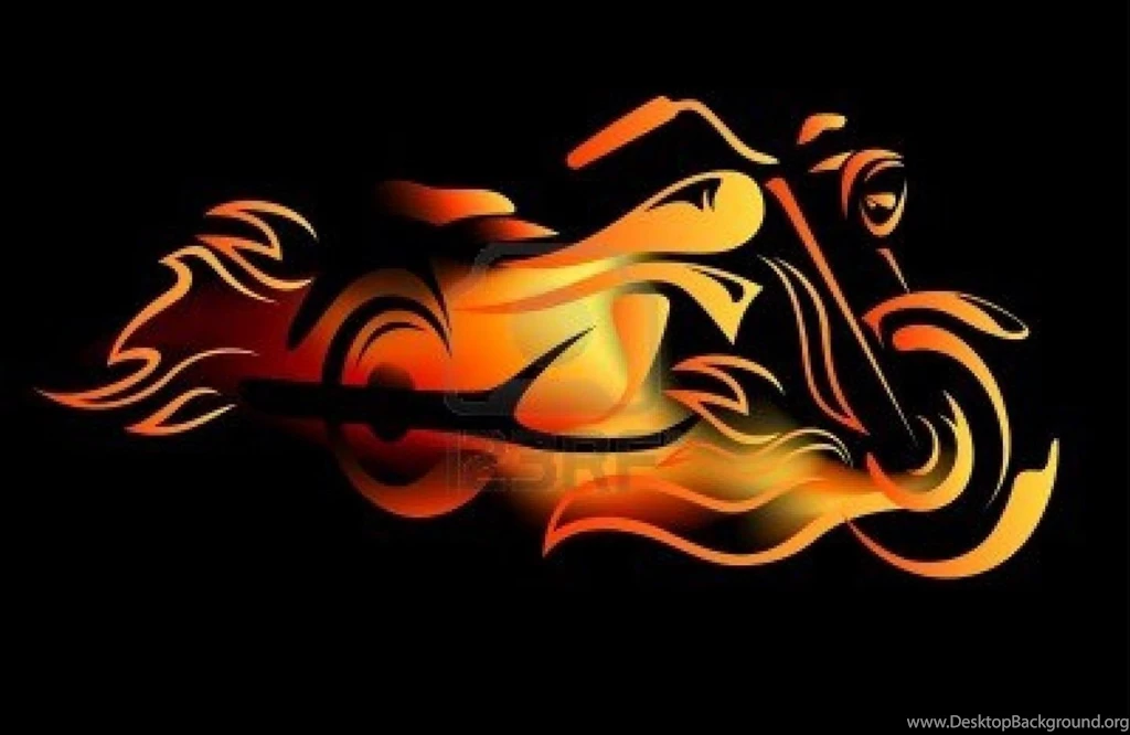 Fiery Motorcycle Vector Illustration Royalty Free Cliparts HD ...