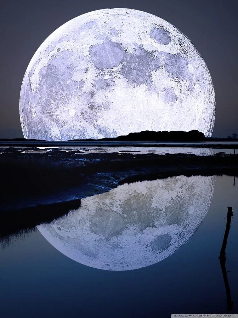 Full Moon Reflection HD Desktop Wallpapers : Widescreen : High ...