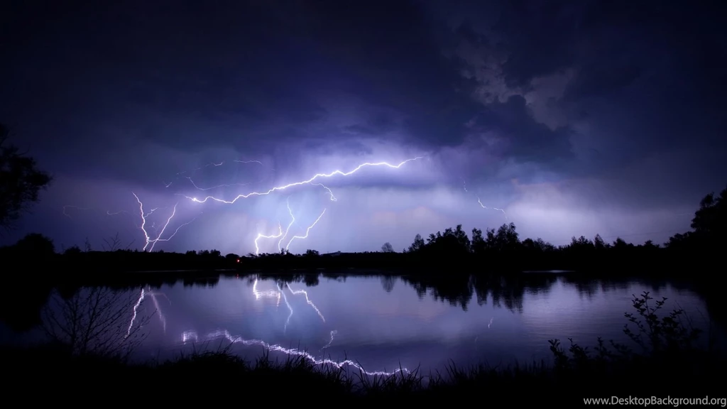 Download Wallpapers 1920x1080 Lightning, Water, Reflection ...