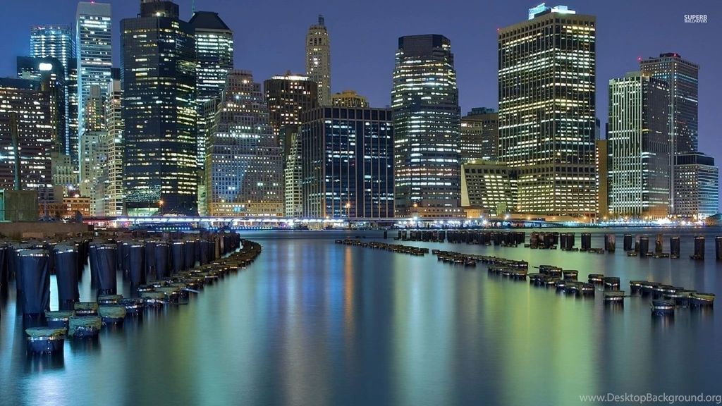 Chicago City Lights Reflecting In The Water Wallpapers World ...