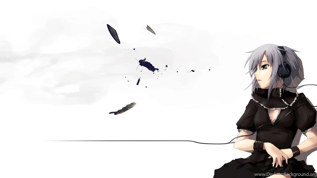 Download Wallpapers 2560x1440 Anime, Girl, Headphones, Cables ...