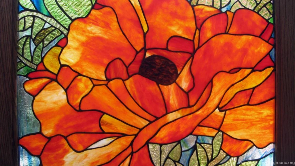 STAINED GLASS FLOWER WALLPAPER (