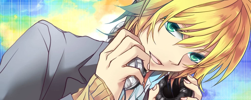 Download Wallpapers 2560x1024 Kagamine Len, Guy, Green Eyes ...